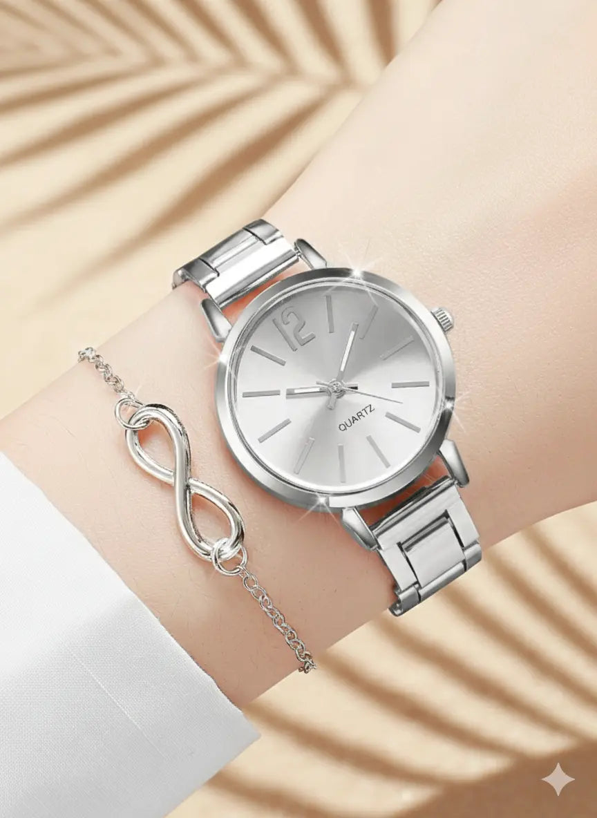 Montre Femme + Bracelet & Collier (Symbole Infini) UMII