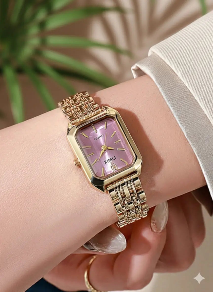 Montre Femme Classique Carrée – Quartz Élégance UMII