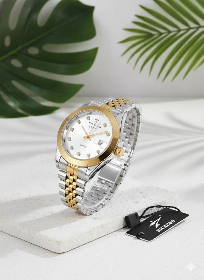 Montre Homme RICECGO Quartz Classique – Acier Bicolore UMII