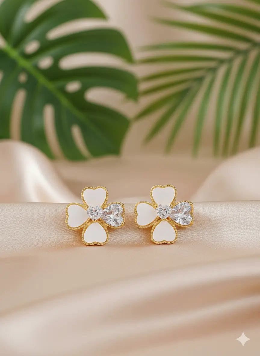 Parure Fleur Coquillage & Strass – Acier Inoxydable UMII