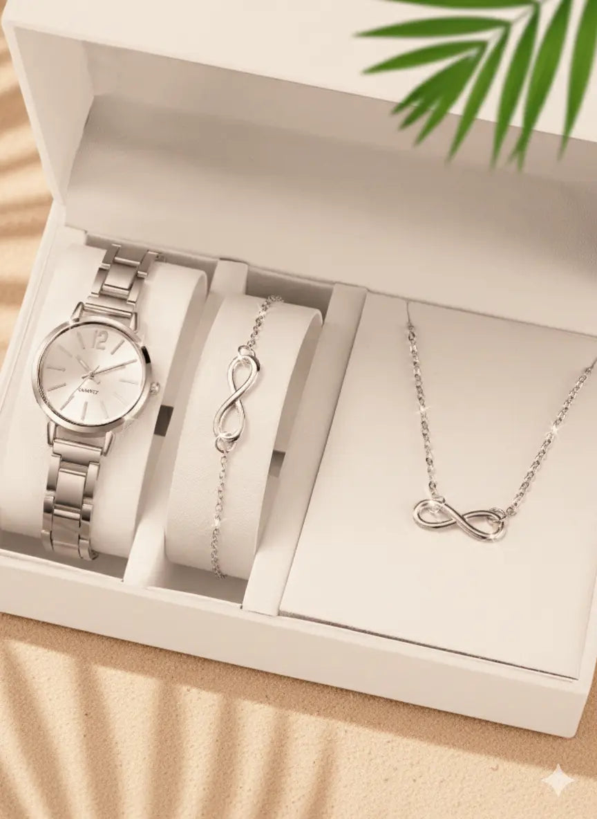 Montre Femme + Bracelet & Collier (Symbole Infini) UMII