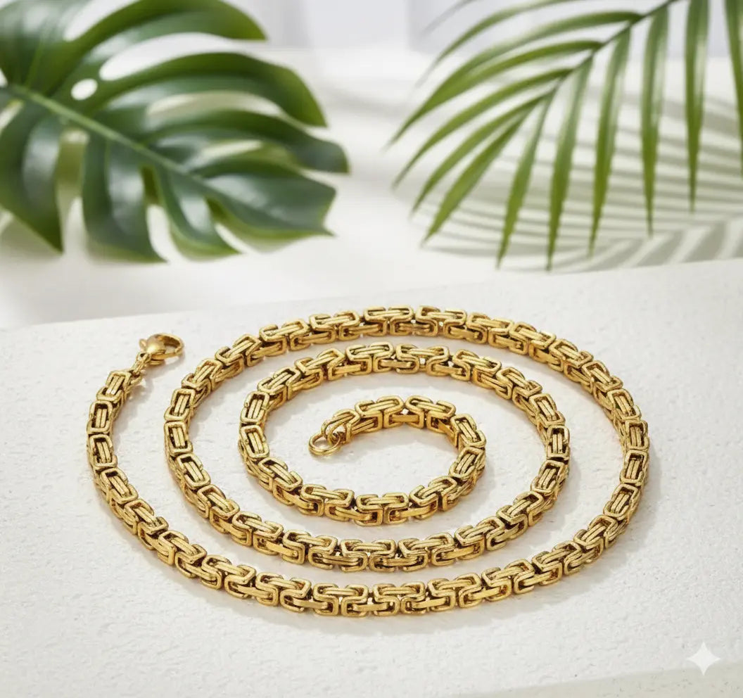 Collier Chaîne Homme Style Byzantin – Acier Inoxydable 304 UMII