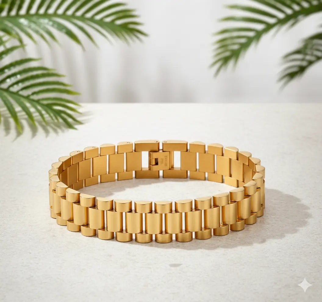 Bracelet Homme Style Cubain Épais – Acier Inoxydable (21 cm) UMII