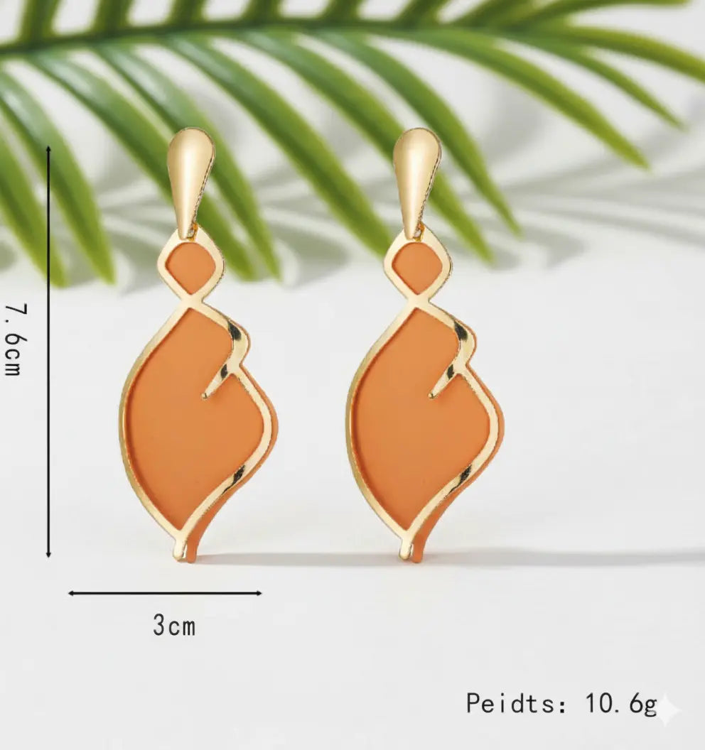 Boucles d’Oreilles à Goutte Orange – Élégantes & Uniques UMII
