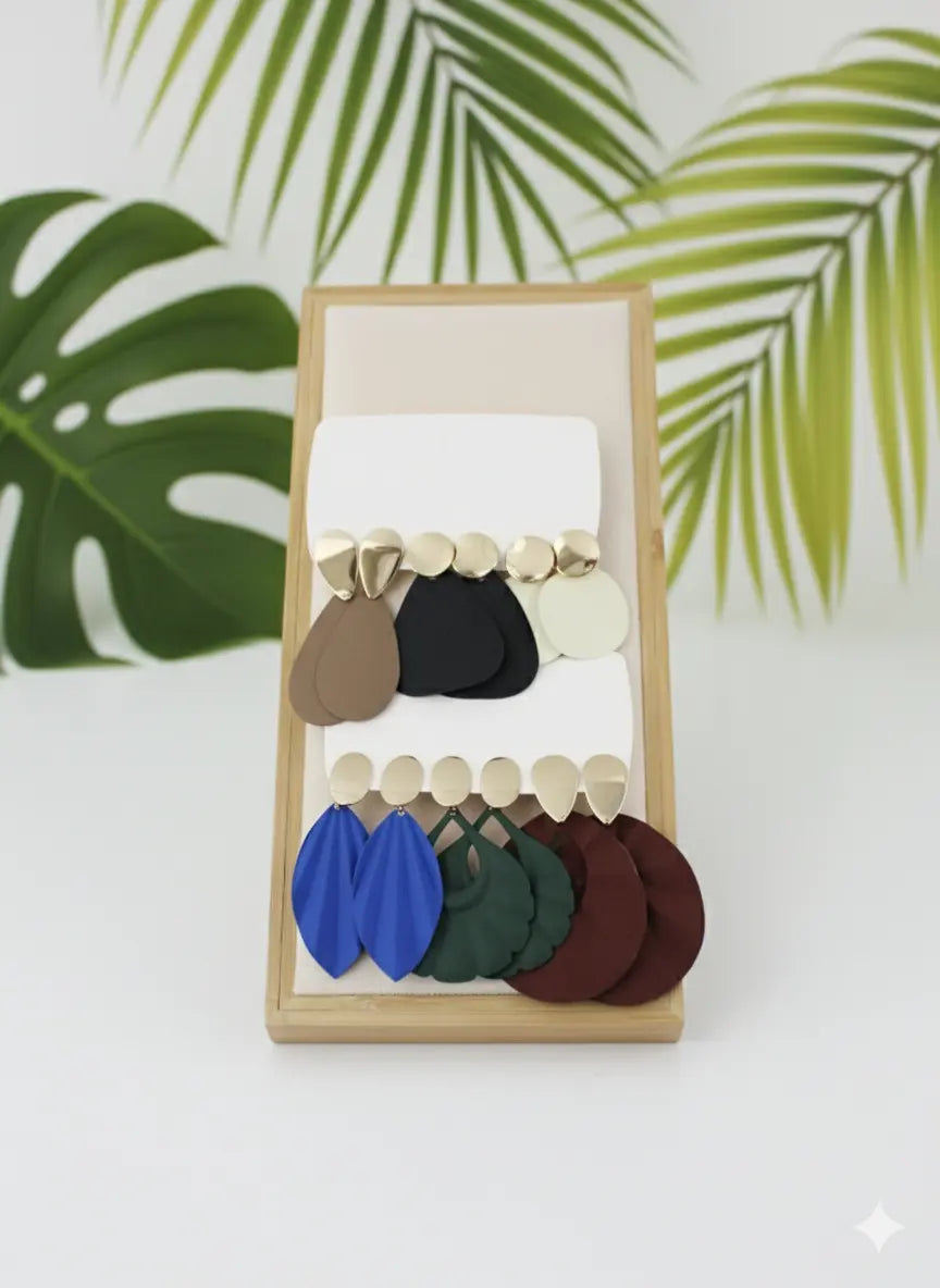 Lot de 6 Paires – Boucles d’Oreilles Design Goutte d’Eau UMII