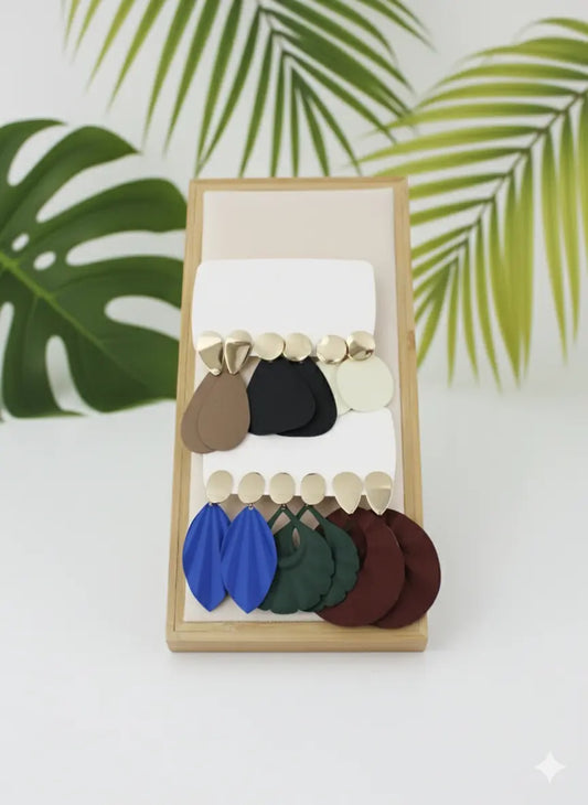 Lot de 6 Paires – Boucles d’Oreilles Design Goutte d’Eau UMII