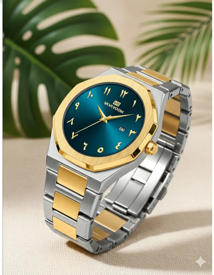 Montre Homme VA VA VOOM – Acier Inoxydable Luxe, Cadran Arabe, Style Sport & Affaires UMII