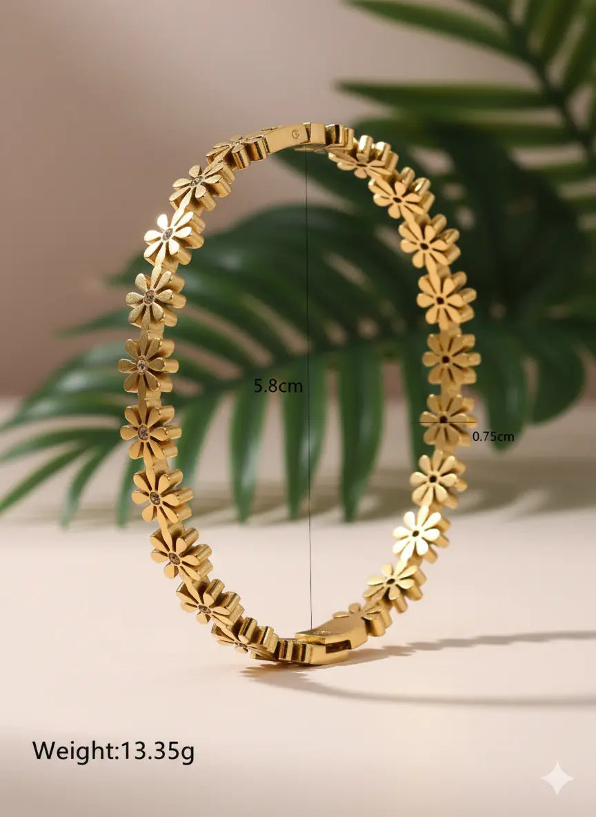 Set Bijoux Doré – Fleurs de Chrysanthème (4 pièces) UMII