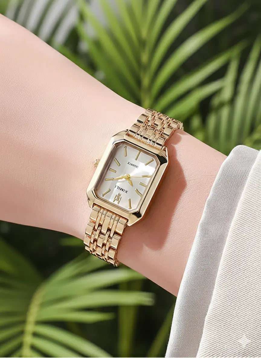 Montre Femme Classique Carrée – Quartz Élégance UMII