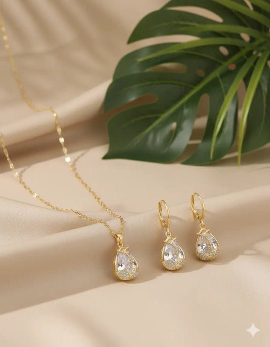 Parure Tulipe Cristal – Acier Inoxydable & Zirconium UMII