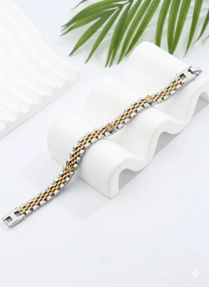 Bracelet Homme Acier Inoxydable – Design Trois Couronnes (L 20 cm) UMII