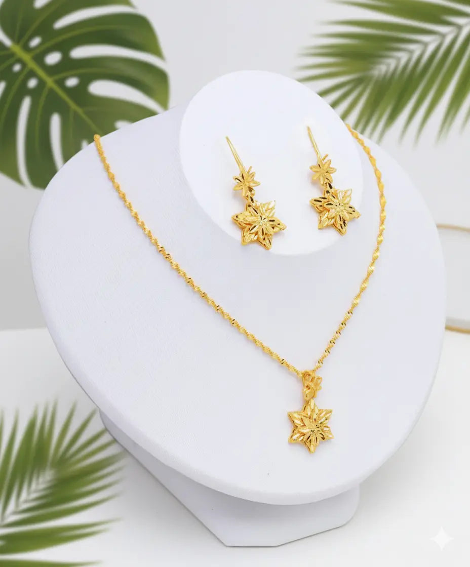 Parure Fleur Orientale – Plaqué Or 22K UMII