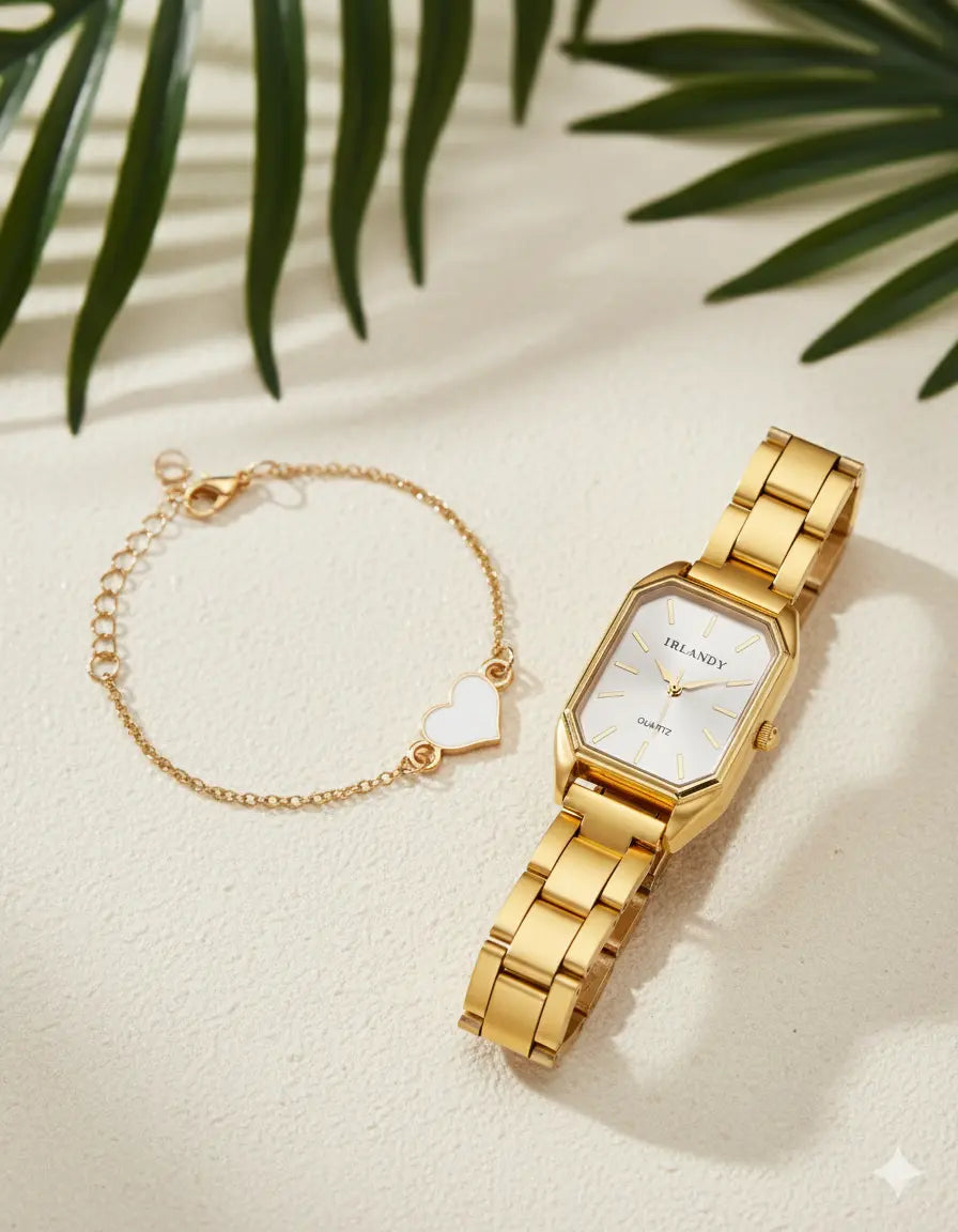 Montre Femme + Bracelet Cœur (4 pièces) UMII