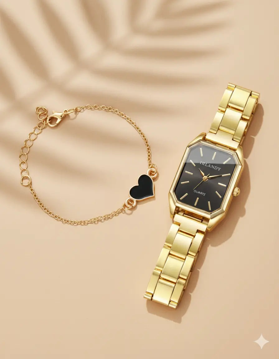 Montre Femme + Bracelet Cœur (4 pièces) UMII