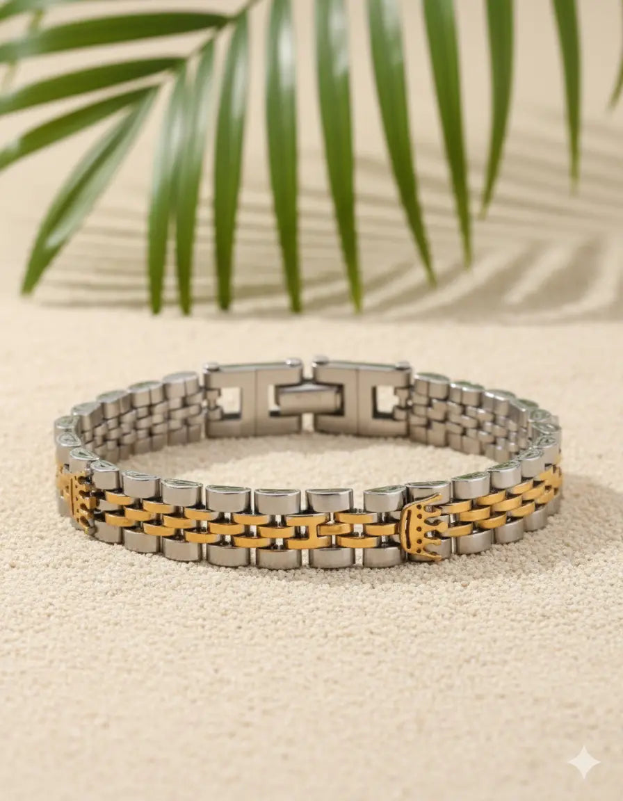 Bracelet Homme Acier Inoxydable – Design Trois Couronnes (L 20 cm) UMII