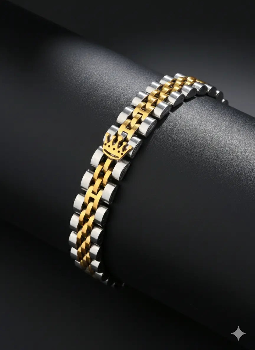 Bracelet Homme Acier Inoxydable – Design Trois Couronnes (L 20 cm) UMII