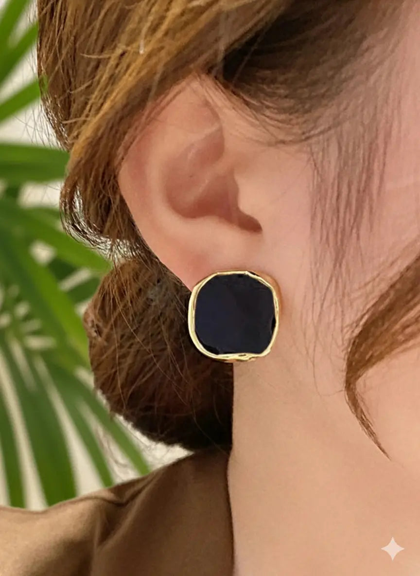 Lot de 6 Paires de Boucles d’Oreilles Carrées Style Vintage – Multicolores UMII