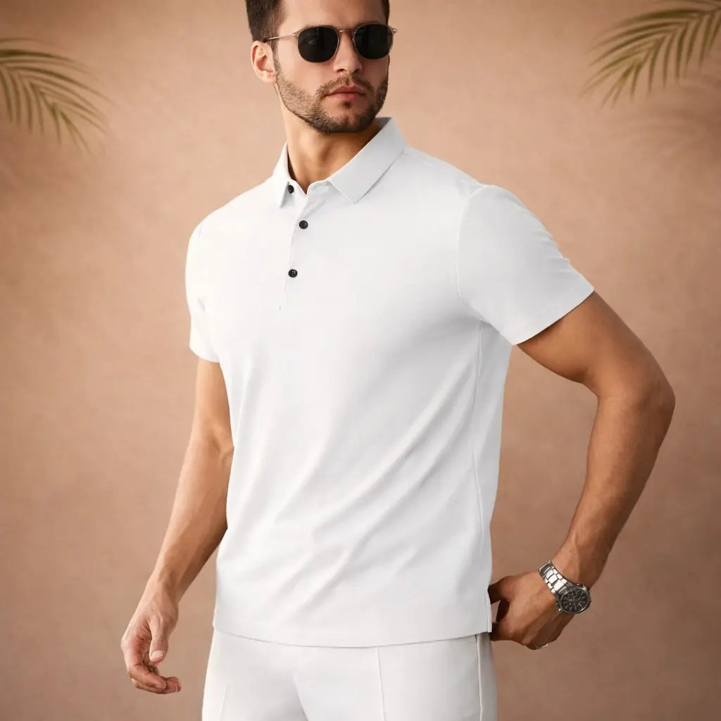 Polo homme manches courtes – uni, style décontracté UMII