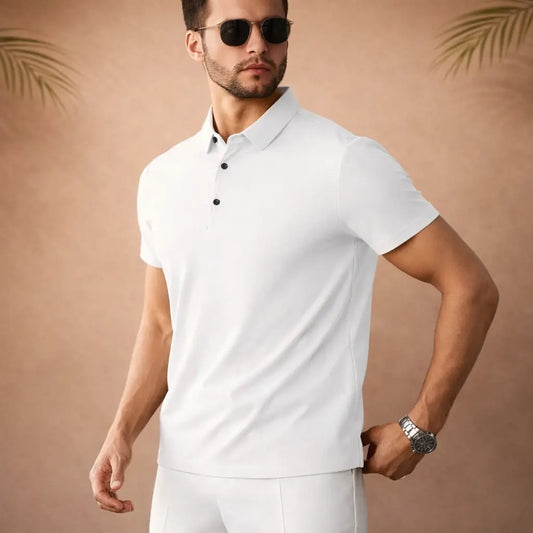 Polo homme manches courtes – uni, style décontracté UMII