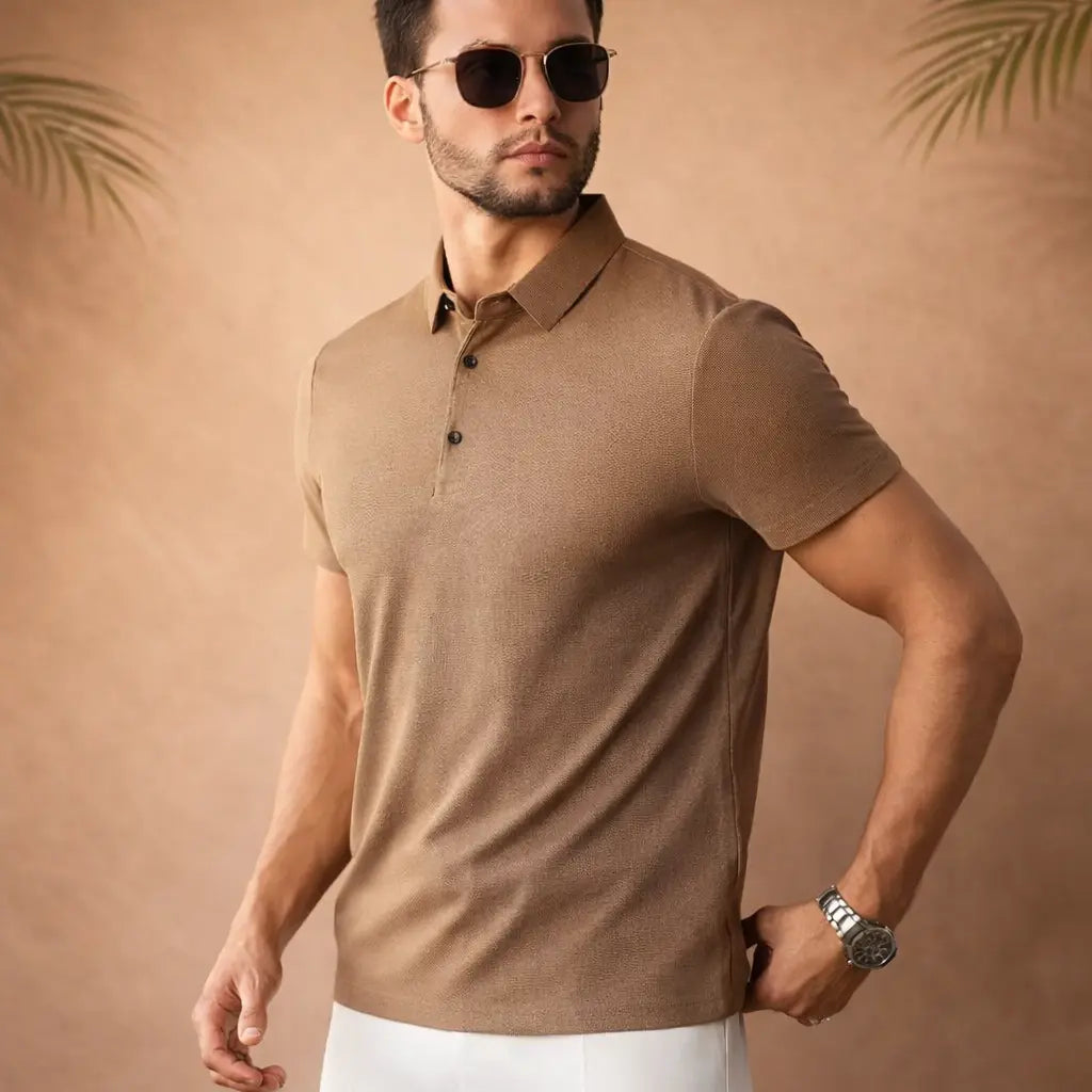 Polo homme manches courtes – uni, style décontracté UMII