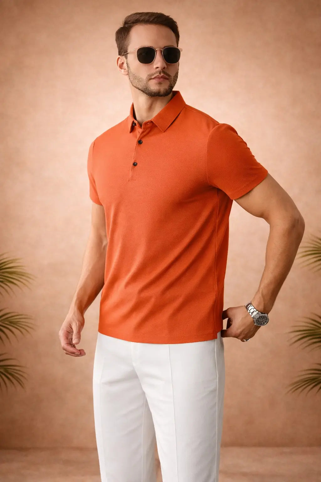 Polo homme manches courtes – uni, style décontracté UMII